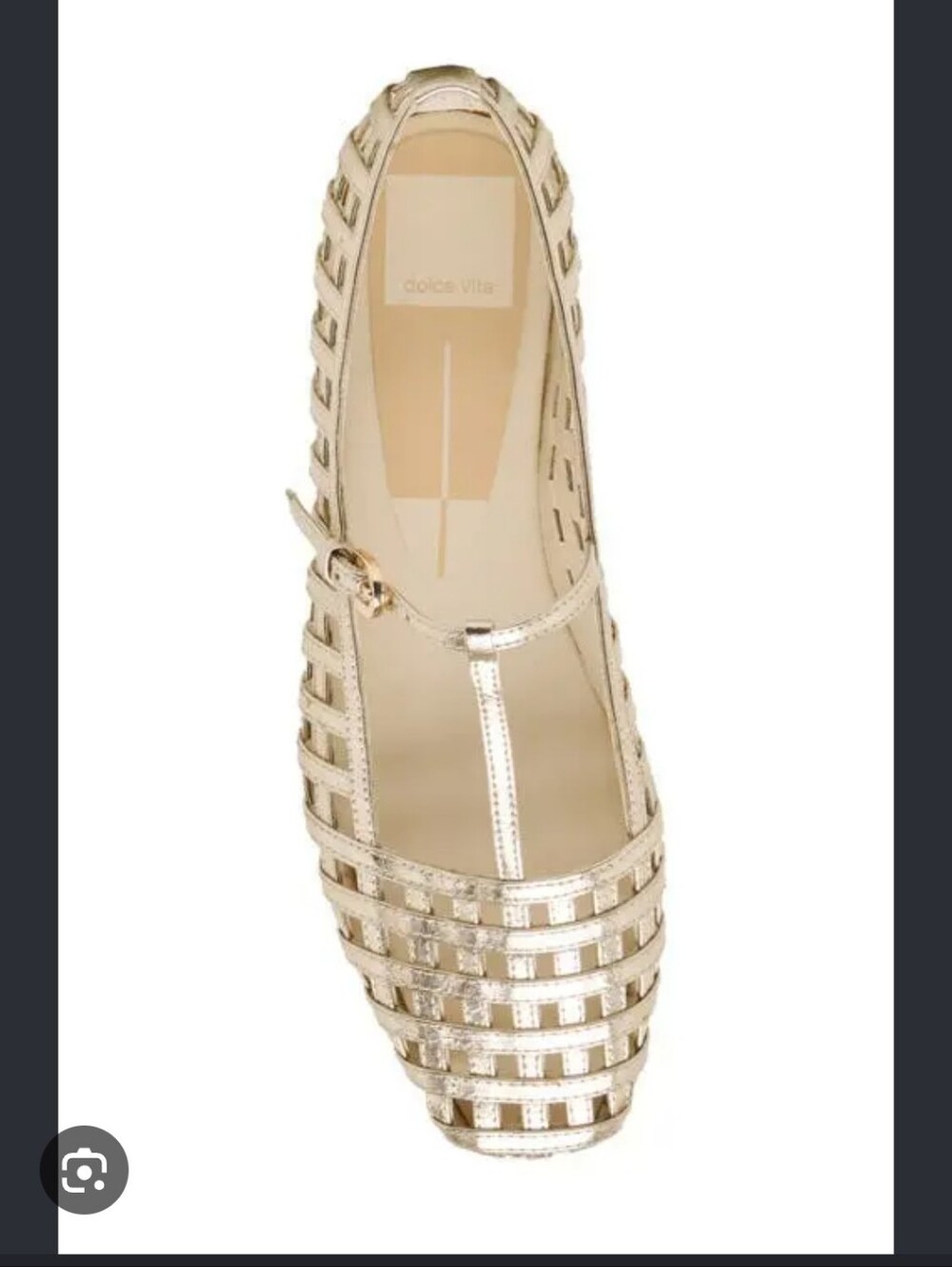 Dolce Vita Rains T Strap Flat Gold Size 6
